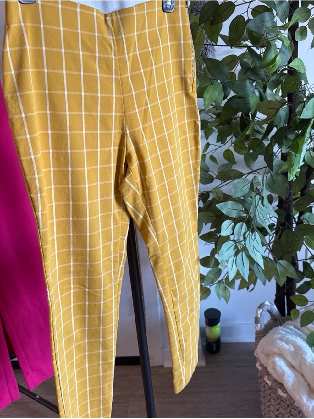 Target Mustard Yellow Windowpane Skinny Pants - Women's